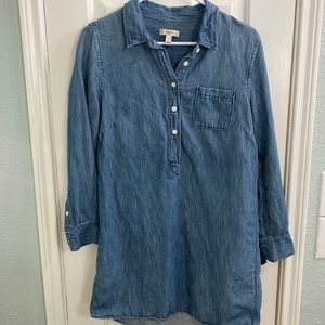 Size 8 J Crew blue Jean shirt dress